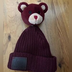 Love Your Melon Kids Bear Hat, Maroon, Like New